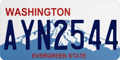 WA license plate AYN2544