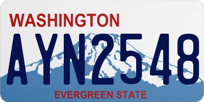 WA license plate AYN2548