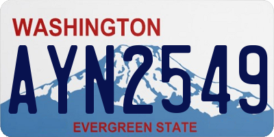 WA license plate AYN2549