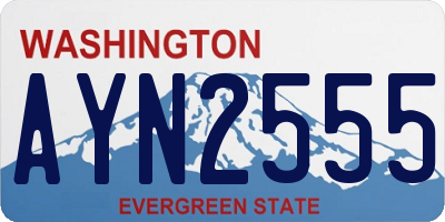 WA license plate AYN2555