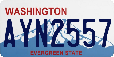 WA license plate AYN2557