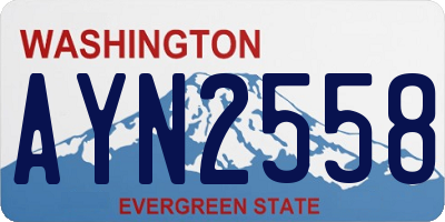 WA license plate AYN2558