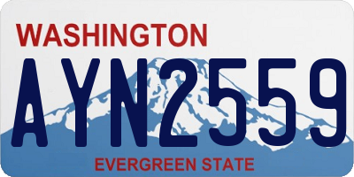 WA license plate AYN2559