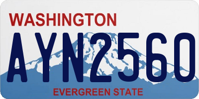 WA license plate AYN2560