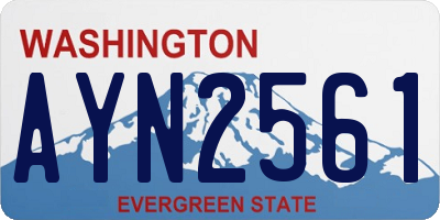WA license plate AYN2561