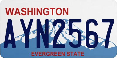 WA license plate AYN2567