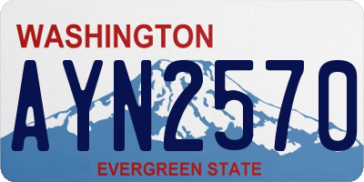 WA license plate AYN2570