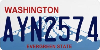 WA license plate AYN2574