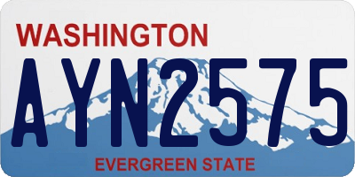 WA license plate AYN2575