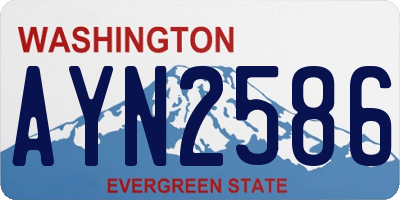 WA license plate AYN2586