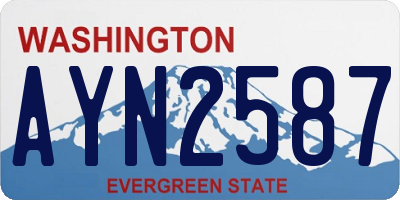 WA license plate AYN2587