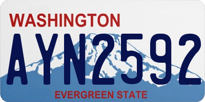 WA license plate AYN2592