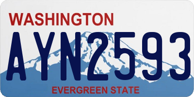 WA license plate AYN2593