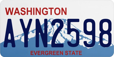 WA license plate AYN2598