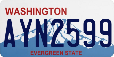 WA license plate AYN2599