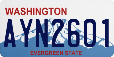 WA license plate AYN2601