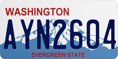 WA license plate AYN2604
