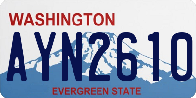 WA license plate AYN2610