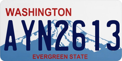 WA license plate AYN2613