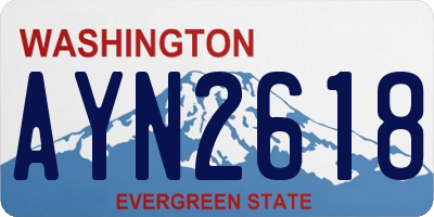 WA license plate AYN2618