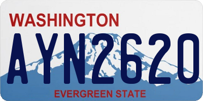 WA license plate AYN2620