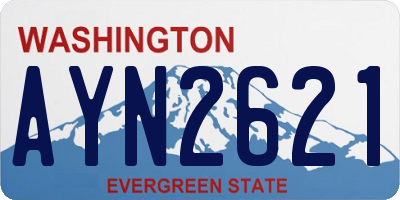 WA license plate AYN2621