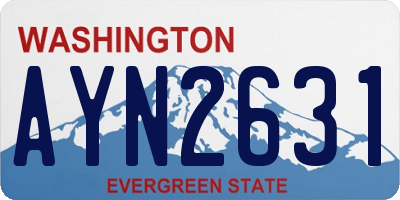 WA license plate AYN2631