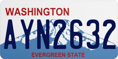 WA license plate AYN2632