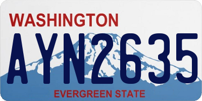 WA license plate AYN2635