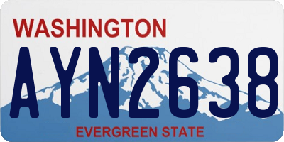 WA license plate AYN2638