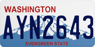 WA license plate AYN2643
