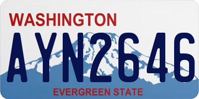 WA license plate AYN2646