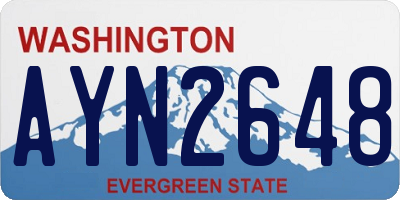 WA license plate AYN2648