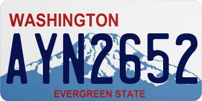 WA license plate AYN2652