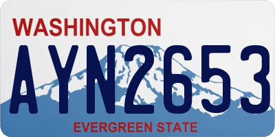 WA license plate AYN2653