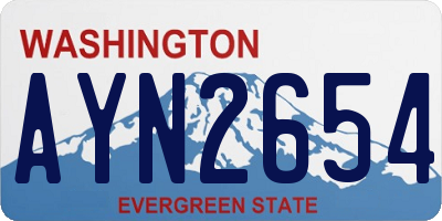 WA license plate AYN2654