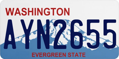 WA license plate AYN2655