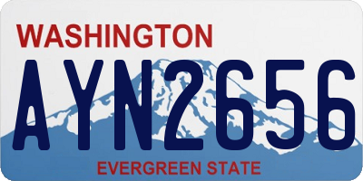 WA license plate AYN2656