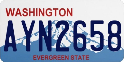 WA license plate AYN2658