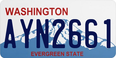 WA license plate AYN2661