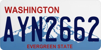 WA license plate AYN2662