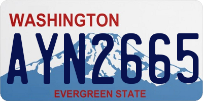 WA license plate AYN2665