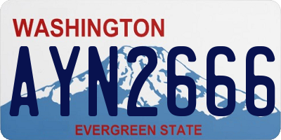 WA license plate AYN2666
