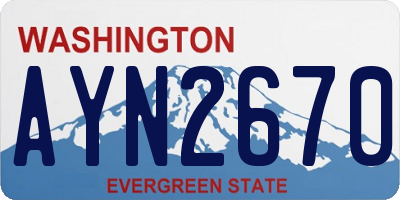 WA license plate AYN2670
