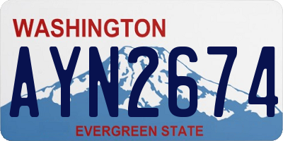 WA license plate AYN2674