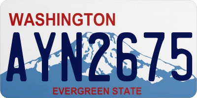 WA license plate AYN2675