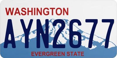 WA license plate AYN2677