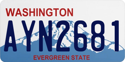 WA license plate AYN2681