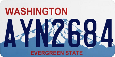 WA license plate AYN2684