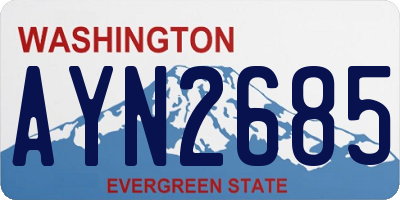 WA license plate AYN2685
